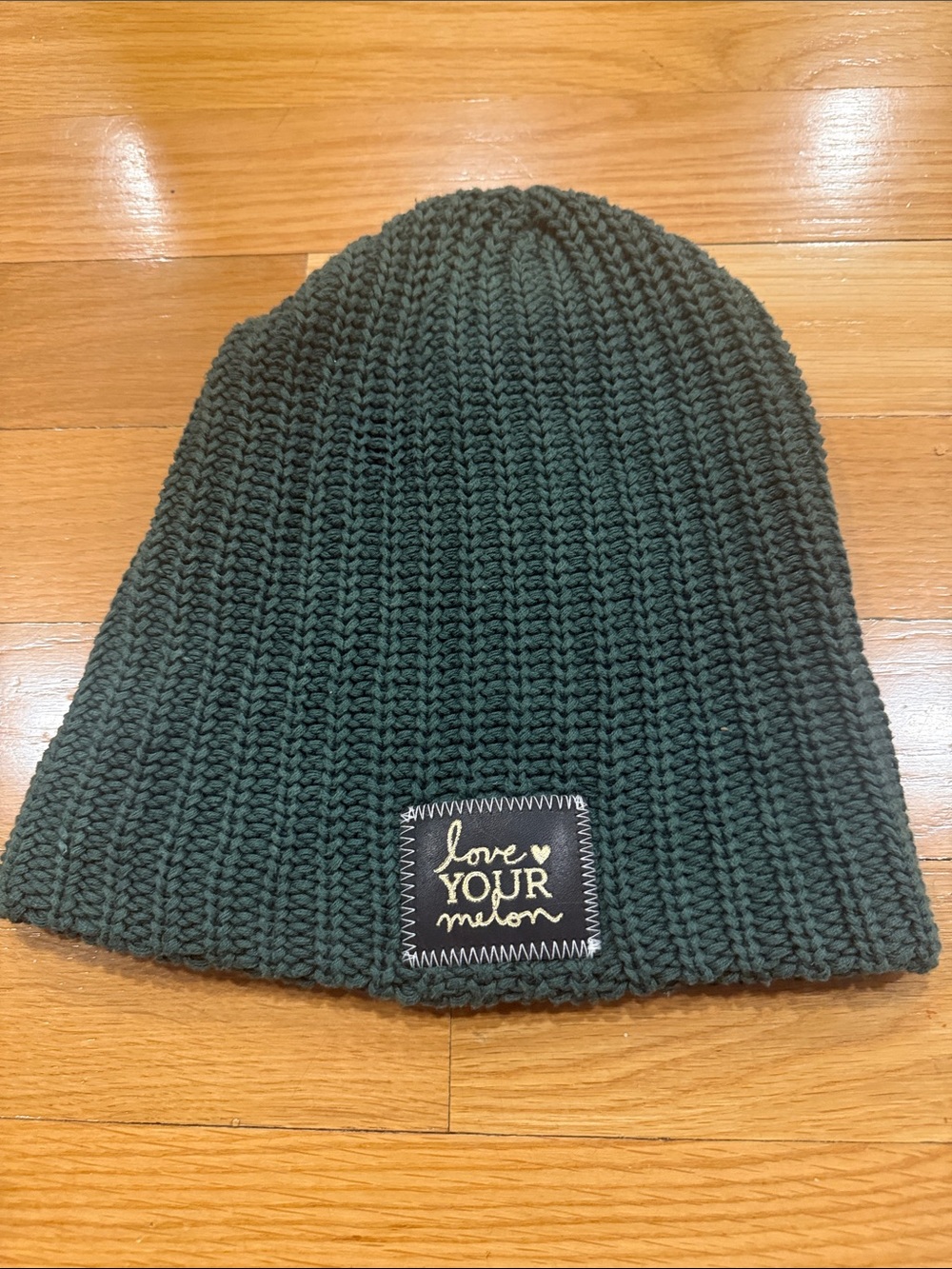 Love your melon green beanie .